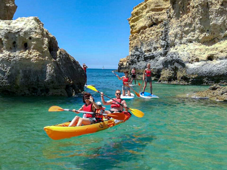 Jeep Safari And Kayaking Tour From Albufeira: Experience an amazing, unique and genuine safari tour (3h30 hours), including swim in crystal water springs; Sample traditional liquors and “fire water“; Taste fresh honey directly from the farmer; Enjoy breathtaking scenery from high peaks; Learn about cork oaks and its industry; Visit old villages with Moorish influences.